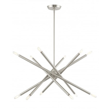 Brushed Nickel Chandelier, 12 Light MPN:46776-91