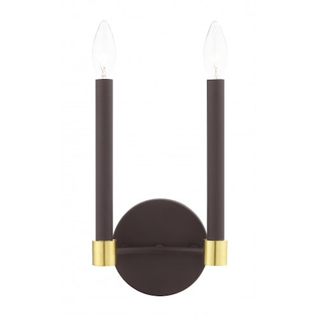 Bronze with Satin Brass Accents Sconce, 2 MPN:46882-07