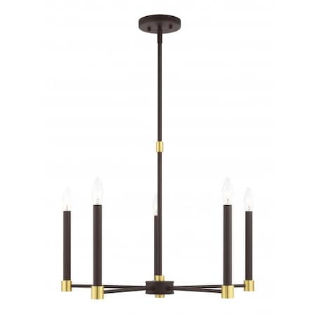 Bronze with Satin Brass Accents Chandeli MPN:46885-07