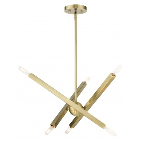 Antique Brass Chandelier, 6 Light MPN:46984-01