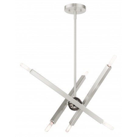 Brushed Nickel Chandelier, 6 Light MPN:46984-91