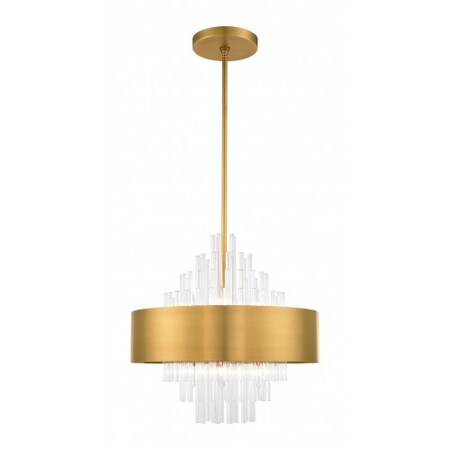 Natural Brass Pendant Chandelier, 8 Light MPN:48874-08