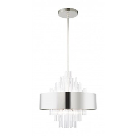 Polished Nickel Pendant Chandelier, 8 Lig MPN:48874-35