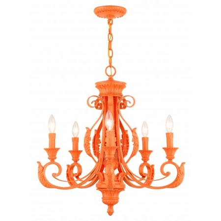 Shiny Orange Chandelier, 5 Light MPN:49065-77