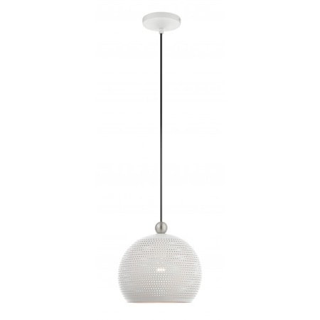 White with Brushed Nickel Accents Pendan MPN:49100-03