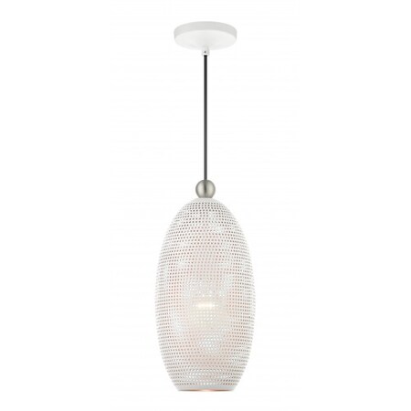 White with Brushed Nickel Accents Pendan MPN:49101-03