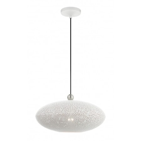 White with Brushed Nickel Accents Pendan MPN:49102-03