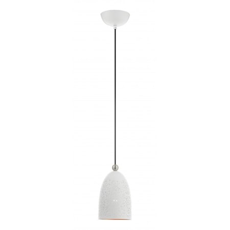 White with Brushed Nickel Accents Pendan MPN:49107-03