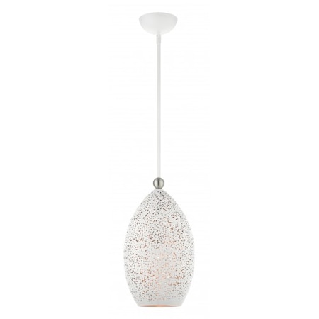 White with Brushed Nickel Accents Pendan MPN:49182-03
