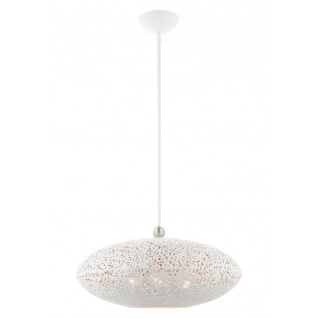 White with Brushed Nickel Accents Pendan MPN:49185-03