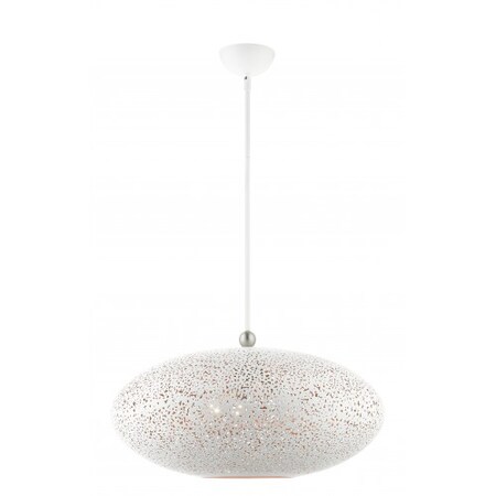 White with Brushed Nickel Accents Pendan MPN:49186-03