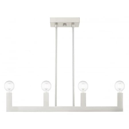 Brushed Nickel Linear Chandelier, 4 Light MPN:49213-91