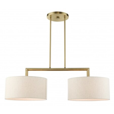 Antique Brass Linear Chandelier, 2 Light MPN:49292-01