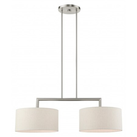 Brushed Nickel Linear Chandelier, 2 Light MPN:49292-91