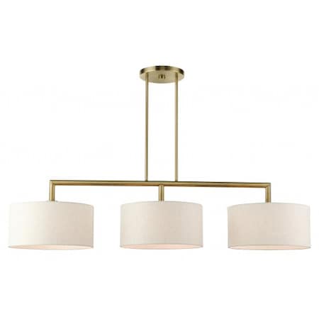 Antique Brass Linear Chandelier, 3 Light MPN:49293-01