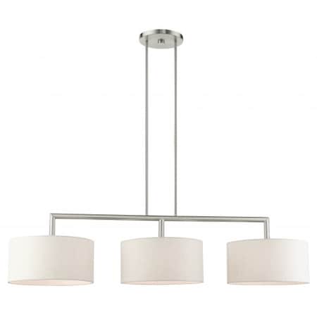 Brushed Nickel Linear Chandelier, 3 Light MPN:49293-91