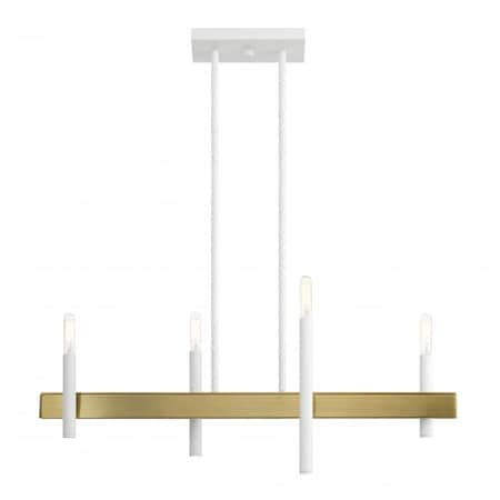 White with Antique Brass Accents Chandel MPN:49334-03