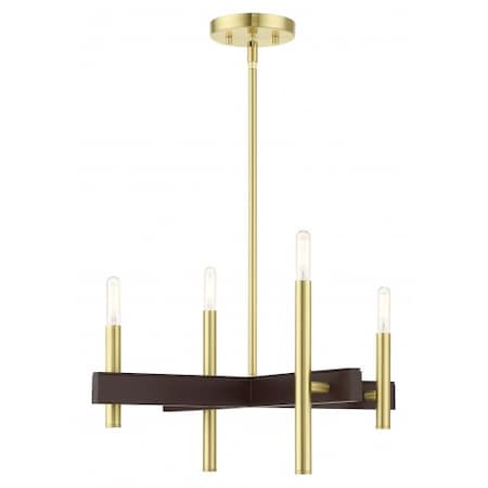 Satin BrassChandelier, 4 Light MPN:49344-12