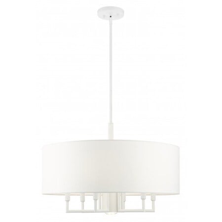 White Pendant Chandelier, 7 Light MPN:49376-03