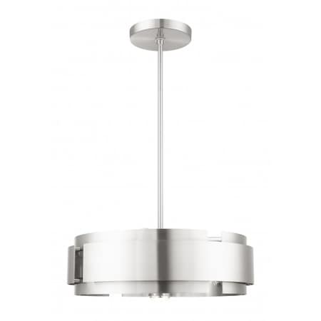 Brushed Nickel Pendant Chandelier, 5 Ligh MPN:49414-91