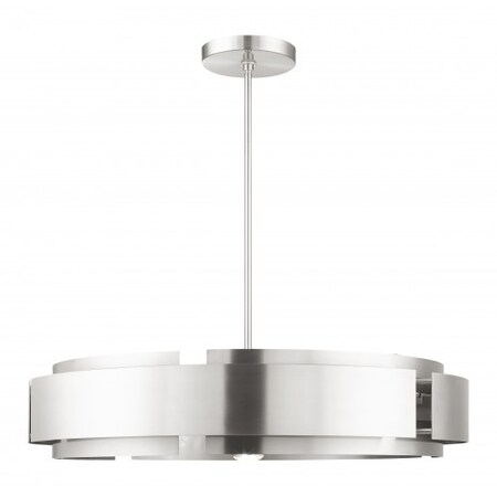 Brushed Nickel Pendant Chandelier, 7 Ligh MPN:49418-91