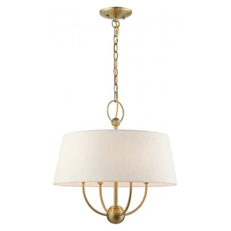 Antique Brass Pendant Chandelier, 4 Light MPN:49444-01