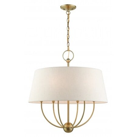 Antique Brass Pendant Chandelier, 6 Light MPN:49446-01