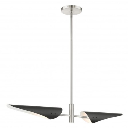 Brushed Nickel Linear Chandelier, 2 Light MPN:49492-91