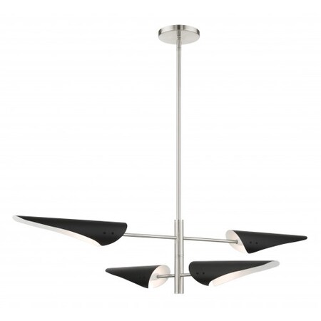 Brushed Nickel Pendant Chandelier, 4 Ligh MPN:49494-91