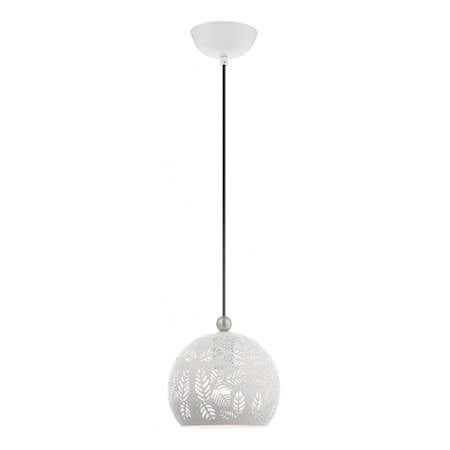 White with Brushed Nickel Accents Pendan MPN:49541-03