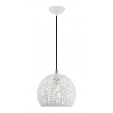 White with Brushed Nickel Accents Pendan MPN:49542-03