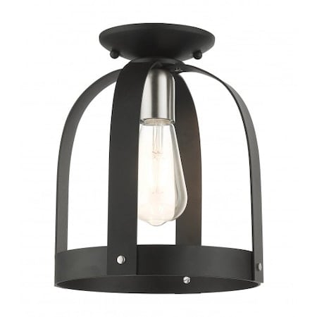 Textured Black Petite Semi Flush, 1 Light MPN:49641-14