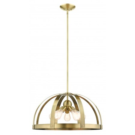 Antique Brass Pendant Chandelier, 5 Light MPN:49645-01