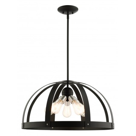 Textured Black Pendant Chandelier, 5 Ligh MPN:49645-14
