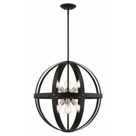 Textured Black Pendant Chandelier, 6 Ligh MPN:49646-14