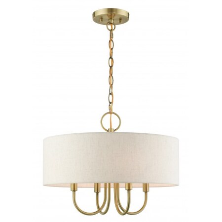 Antique Brass Pendant Chandelier, 4 Light MPN:49804-01