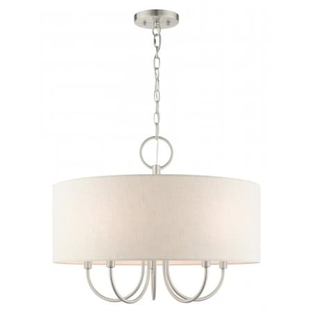 Brushed Nickel Pendant Chandelier, 5 Ligh MPN:49805-91