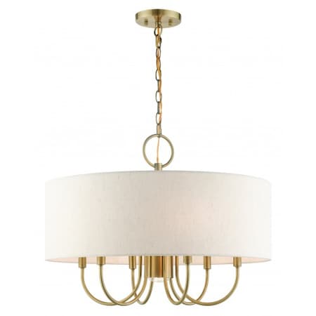 Antique Brass Pendant Chandelier, 7 Light MPN:49806-01