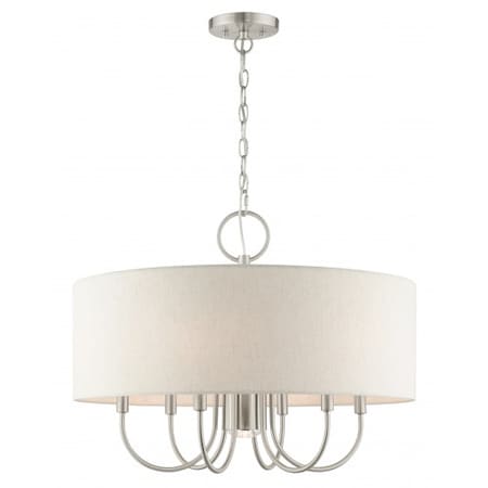 Brushed Nickel Pendant Chandelier, 7 Ligh MPN:49806-91