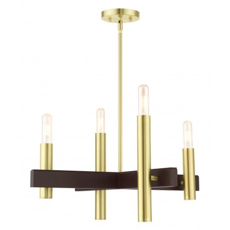 Satin Brass Chandelier, 4 Light MPN:49994-12