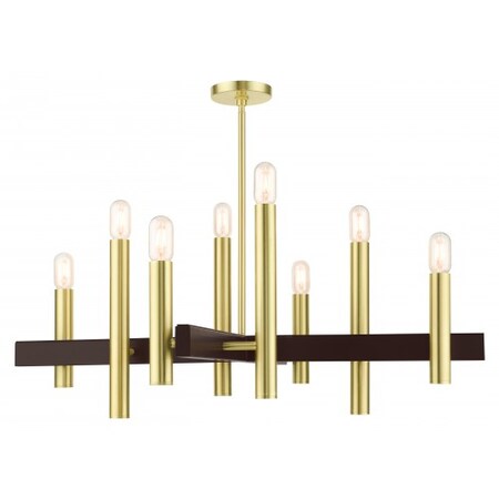 Satin Brass Chandelier, 8 Light MPN:49998-12