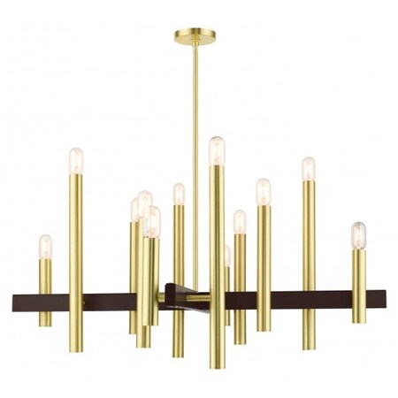 Satin Brass Chandelier, 12 Light MPN:49999-12