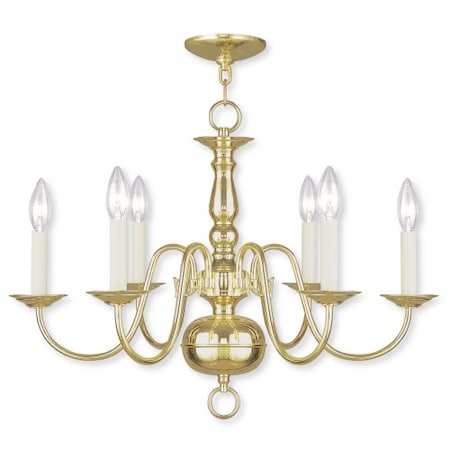 Williamsburgh 6 Light Polished Brass Cha MPN:5006-02