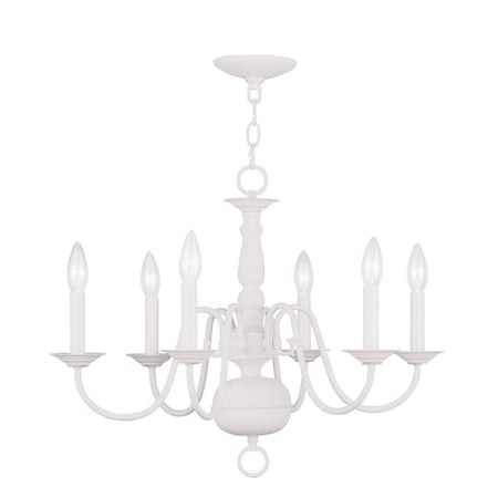 Williamsburgh 6 Light White Chandelier MPN:5006-03