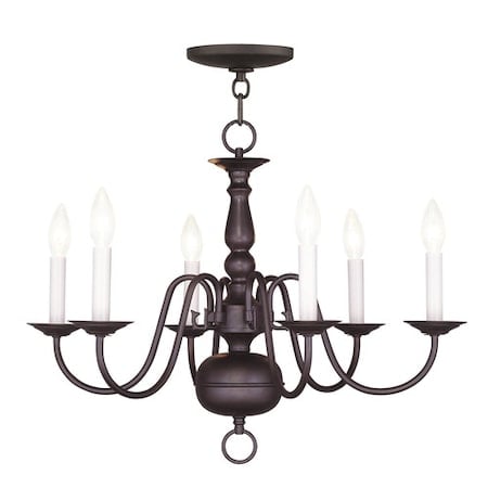 Williamsburgh 6 Light Bronze Chandelier MPN:5006-07