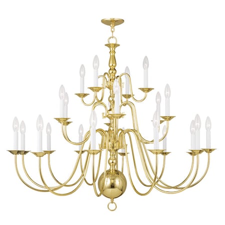 Williamsburgh 22 Light Polished Brass Chandelier MPN:5015-02