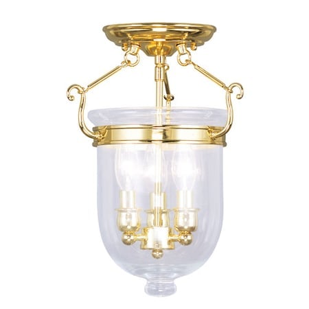 Jefferson 3 Light Polished Brass Ceiling Mount MPN:5061-02
