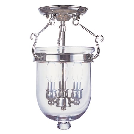 Jefferson 3 Light Polished Nickel Ceiling Mount MPN:5061-35