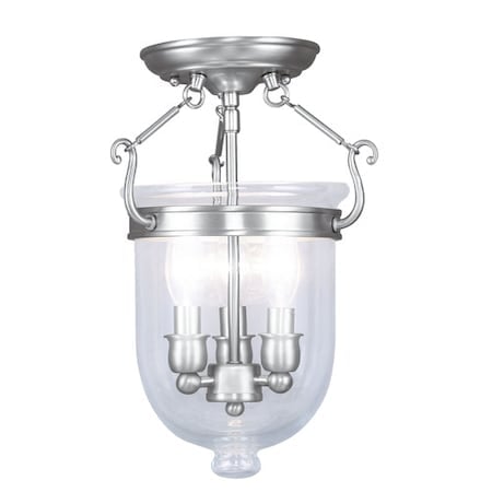 Jefferson 3 Light Brushed Nickel Ceiling Mount MPN:5061-91
