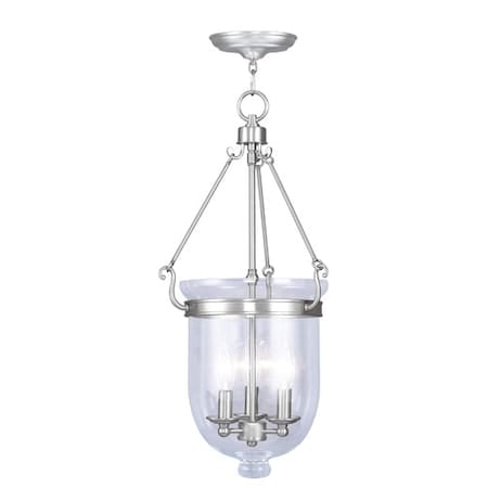 Jefferson 3 Light Brushed Nickel Chain Lantern MPN:5064-91